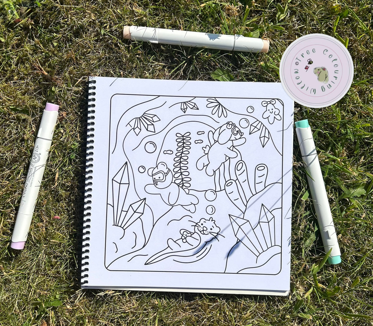 Bubbly Underworld Friends Bold and  Easy Colouring Book Physical Spiral Bound Book