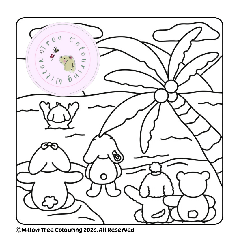 Detailed printable ocean line art page from the Bubbly Underworld Friends digital colouring book.