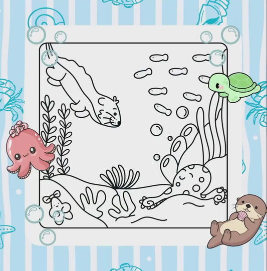 Bubbly Underwater Friends Part One |10 Ocean Animal Colouring Pages PDF